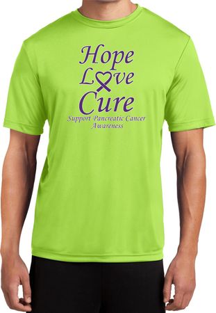 Pancreatic Cancer Tee Hope Love Cure Dry Wicking T-shirt