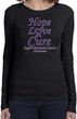 Pancreatic Cancer Tee Hope Love Cure Ladies Long Sleeve