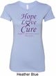 Pancreatic Cancer Tee Hope Love Cure Ladies Longer Length Shirt