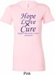 Pancreatic Cancer Tee Hope Love Cure Ladies Longer Length Shirt