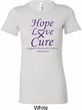 Pancreatic Cancer Tee Hope Love Cure Ladies Longer Length Shirt