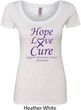 Pancreatic Cancer Tee Hope Love Cure Ladies Scoop Neck