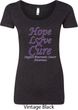 Pancreatic Cancer Tee Hope Love Cure Ladies Scoop Neck