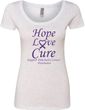 Pancreatic Cancer Tee Hope Love Cure Ladies Scoop Neck