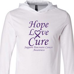 Pancreatic Cancer Tee Hope Love Cure Lightweight Hoodie Pancreatic Cancer Tee Hope Love Cure Lightweight Hoodie