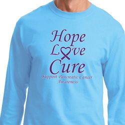 Pancreatic Cancer Tee Hope Love Cure Long Sleeve Pancreatic Cancer Tee Hope Love Cure Long Sleeve