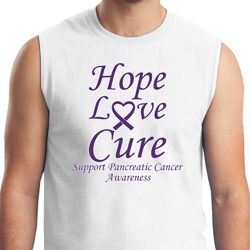 Pancreatic Cancer Tee Hope Love Cure Muscle Shirt Pancreatic Cancer Tee Hope Love Cure Muscle Shirt