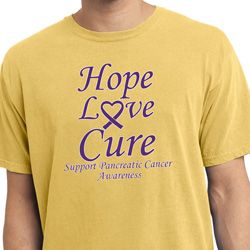 Pancreatic Cancer Tee Hope Love Cure Pigment Dyed Shirt Pancreatic Cancer Tee Hope Love Cure Pigment Dyed Shirt