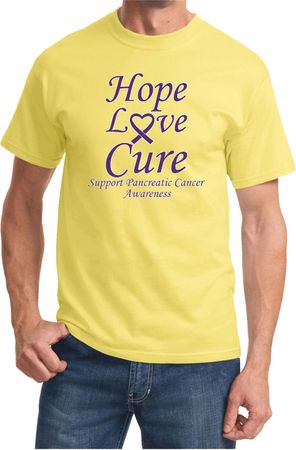 Pancreatic Cancer Tee Hope Love Cure T-shirt