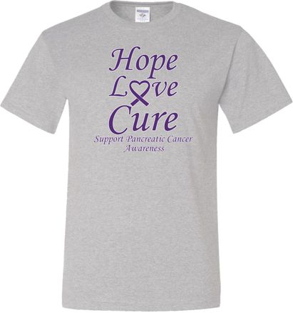 Pancreatic Cancer Tee Hope Love Cure Tall Shirt