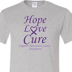 Pancreatic Cancer Tee Hope Love Cure Tall Shirt Pancreatic Cancer Tee Hope Love Cure Tall Shirt