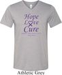 Pancreatic Cancer Tee Hope Love Cure Tri Blend V-neck