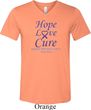 Pancreatic Cancer Tee Hope Love Cure Tri Blend V-neck
