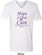 Pancreatic Cancer Tee Hope Love Cure V-neck