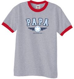 PaPa Ringer T-shirt - Grandpa Grandfather Dad Father Adult Tee