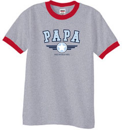 PaPa Ringer T-shirt - Grandpa Grandfather Dad Father Adult Tee