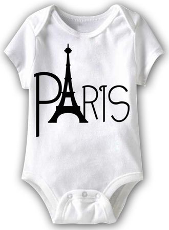 Paris Eiffel Tower Funny Baby Romper White Infant Babies Creeper
