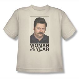 Parks And Recreation Shirt Kids Woman Of The Year Cream T-Shirt