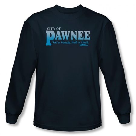 Parks And Recreation Shirt Pawnee Long Sleeve Navy Tee T-Shirt