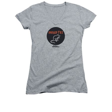 Parks And Recreations Shirt Juniors V Neck Mouse Rat Athletic Heather T-Shirt