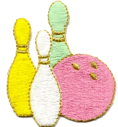 Pastel Bowling Iron-On Applique Patch