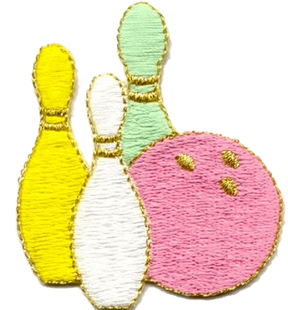 Pastel Bowling Iron-On Applique Patch