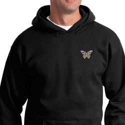 Pastel Butterfly Patch Pocket Print Hoodie