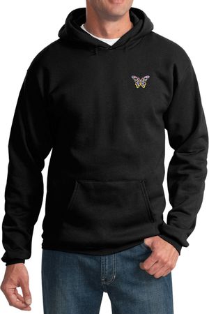 Pastel Butterfly Patch Pocket Print Hoodie