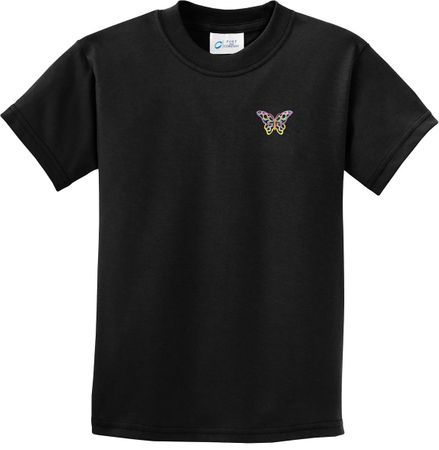 Pastel Butterfly Patch Pocket Print Kids T-shirt