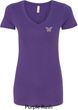 Pastel Butterfly Patch Pocket Print Ladies V-neck