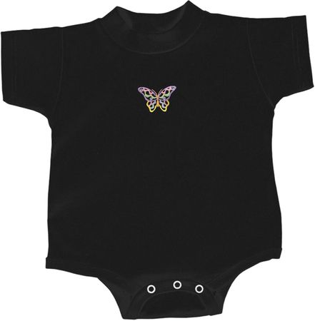 Pastel Butterfly Patch Small Print Baby Romper