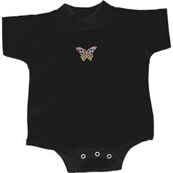 Pastel Butterfly Patch Small Print Baby Romper