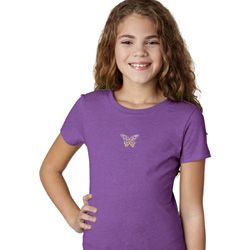 Pastel Butterfly Patch Small Print Girls T-shirt
