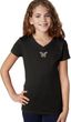 Pastel Butterfly Patch Small Print Girls V-neck