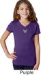 Pastel Butterfly Patch Small Print Girls V-neck