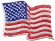 Patriotic American T-Shirt USA Waving Flag Embroidered Patch Pocket Lime Green
