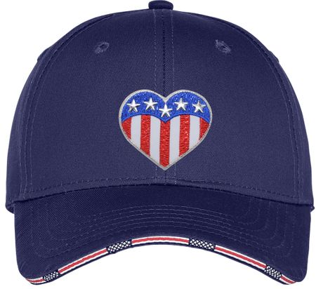 Patriotic Heart Hat - Adult Size Americana Cap