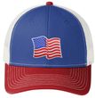Patriotic Waving US Flag Patch Trucker Mesh-Back Adult Hat