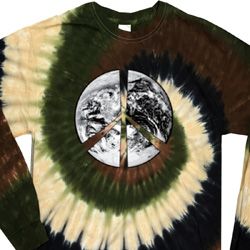 Peace Earth Long Sleeve Tie Dye Shirt