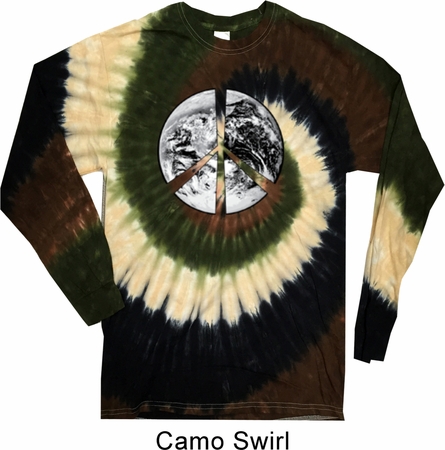 Peace Earth Long Sleeve Tie Dye Shirt