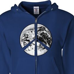 Peace Earth Mens Full Zip Hoodie