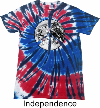 Peace Earth Patriotic Tie Dye Shirt