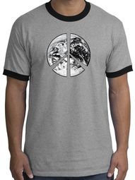 Peace Earth Ringer T-shirts