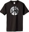 PEACE EARTH Sign Symbol 100% Organic Cotton Adult T-shirt - Black