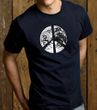 PEACE EARTH Sign Symbol 100% Organic Cotton Adult T-shirt - Navy