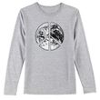 PEACE EARTH Sign Symbol Ladies Long Sleeve T-shirt - Heather Grey