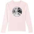 PEACE EARTH Sign Symbol Ladies Long Sleeve T-shirt - Pale Pink