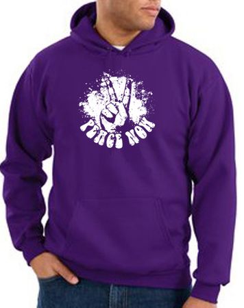 Peace Hoodie Peace Now Retro Hoody Purple