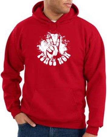 Peace Hoodie Peace Now Retro Hoody Red