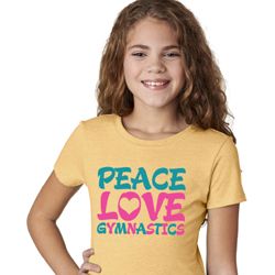Peace Love Gymnastics Kids Gymnastics Shirts